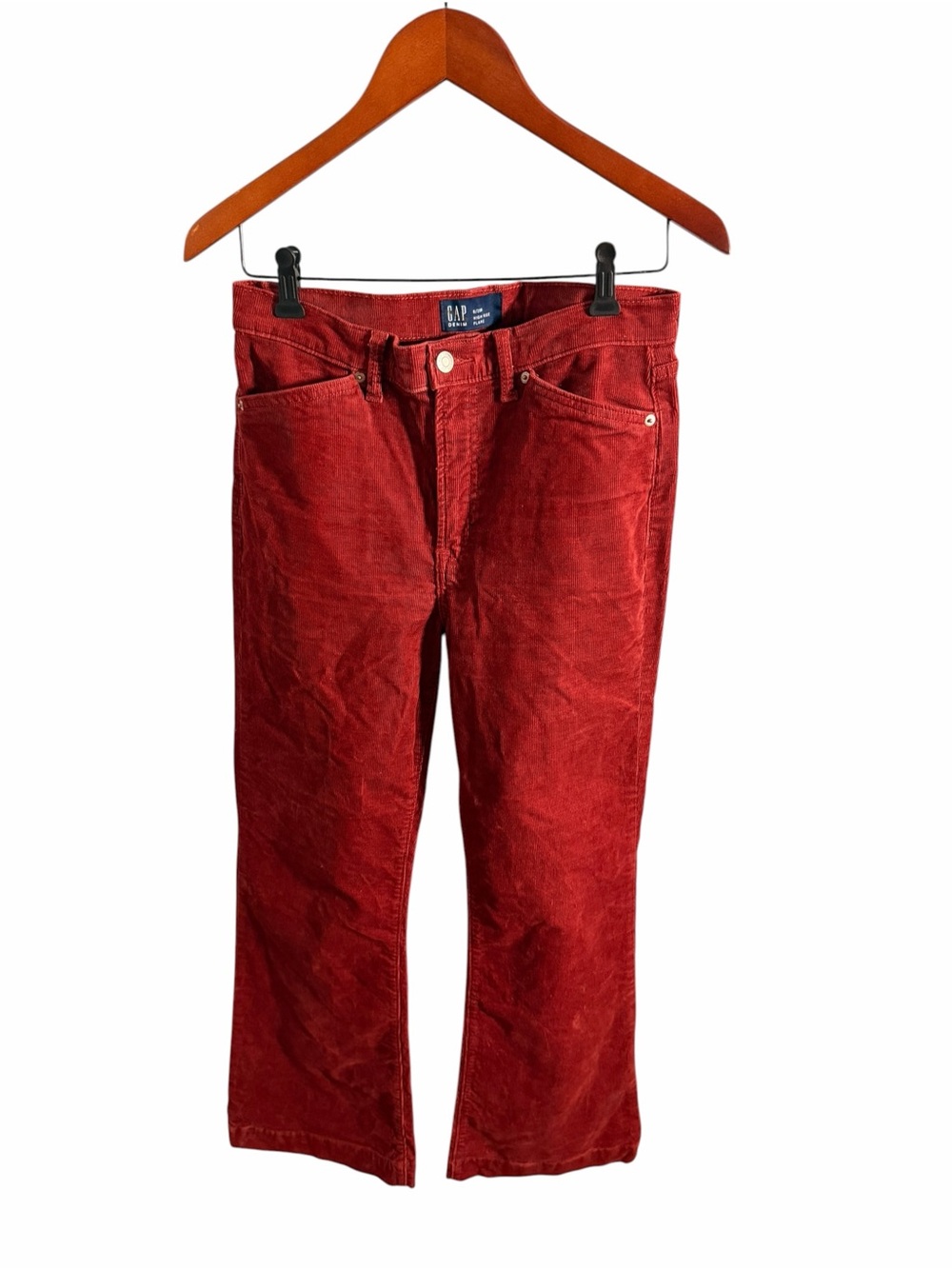 GAP Women's Burnt Red Corduroy High Rise Bootcut Pants 8